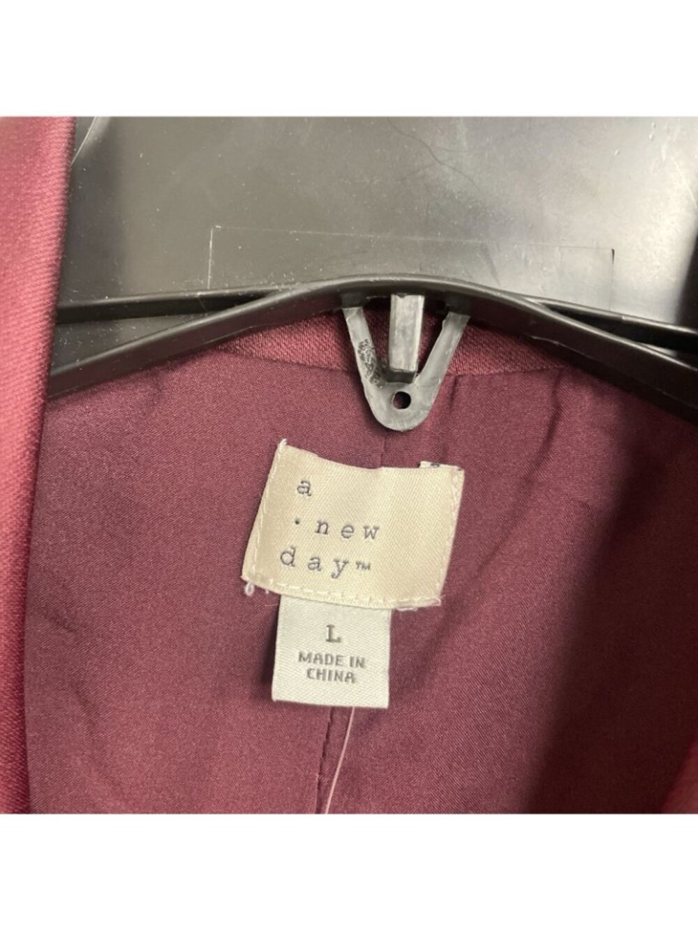 NWT A New Day Women's Size L Burgundy Double-Breasted Blazer Jacket J1833 - Picture 4 of 8